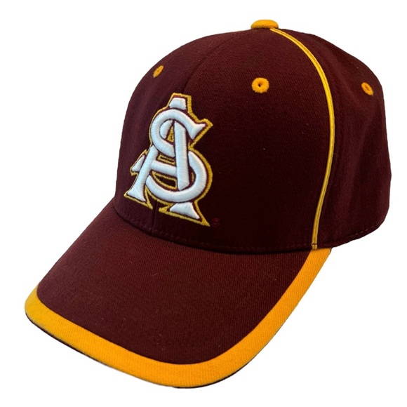 Arizona State Sun Devils Baseball Ball Cap TOW Top of the World Maroon Gold NCAA - Picture 7 of 7